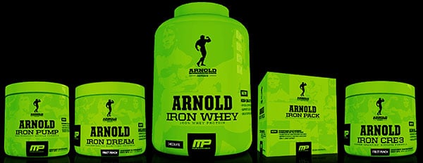 Muscle Pharm Arnold Schwarzenegger supplements pictured