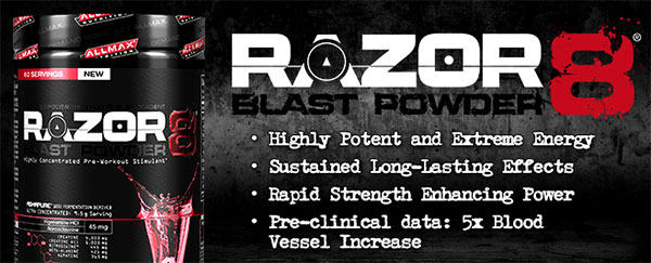 AllMax Nutrition's new Razor8 now available at Bodybuilding.com AllMax Nutrition's new Razor8 now available at Bodybuilding.com