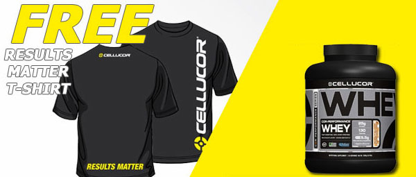 Free Results Matter tee from A1 Supplements with Cellucor Cor-Whey