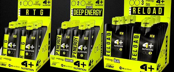 4+ Nutrition preview their 1, 2, 3 Gel Series of RTG, Deep Energy, and Reload