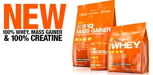 EPIQ's 100% Creatine and Whey joined by Mass Gainer