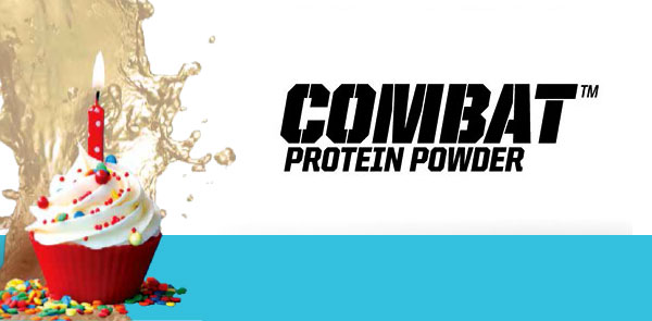 GNC get an exclusive flavor for their exclusive size with Muscle Pharm's 2.5lb birthday cake Combat