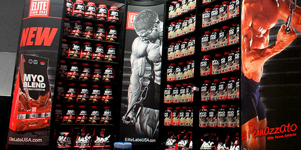 Elite Labs show off Pre Rage with it's facts panel at the Olympia Expo