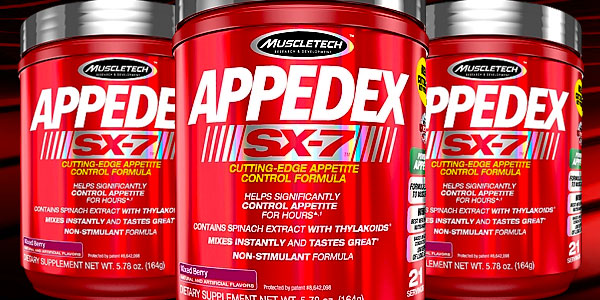 Appetite control formula Appedex makes it 12 for Muscletech's SX-7 Series Appetite control formula Appedex makes it 12 for Muscletech's SX-7 Series