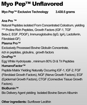Facts panel released as promised for EST Nutrition's upcoming Myo Pep Facts panel released as promised for EST Nutrition's upcoming Myo Pep
