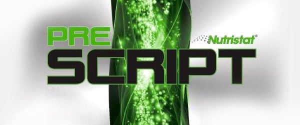 Half transparent Pre Script confirms Nutristat for the competitive pre-workout category Half transparent Pre Script confirms Nutristat for the competitive pre-workout category