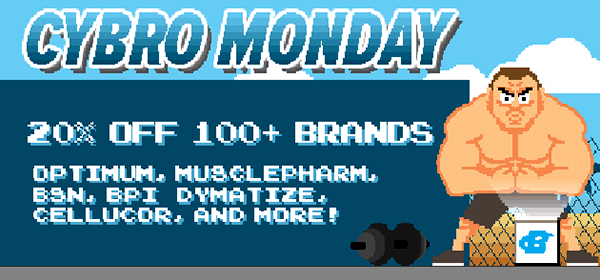 Cybro Monday is back at Bodybuilding.com with 20% almost every brand Cybro Monday is back at Bodybuilding.com with 20% almost every brand