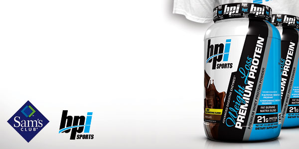 Grab BPI's Sam's Club exclusive Weight Loss Premium Protein and get a free tee