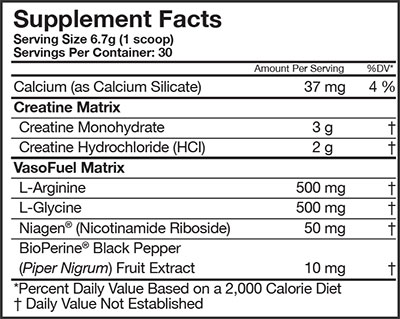 creatine black facts panel