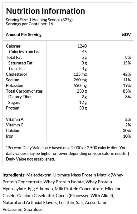 ultimate mass gainer