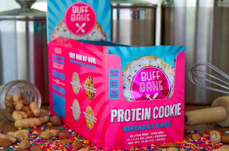 birthday cake protein cookie