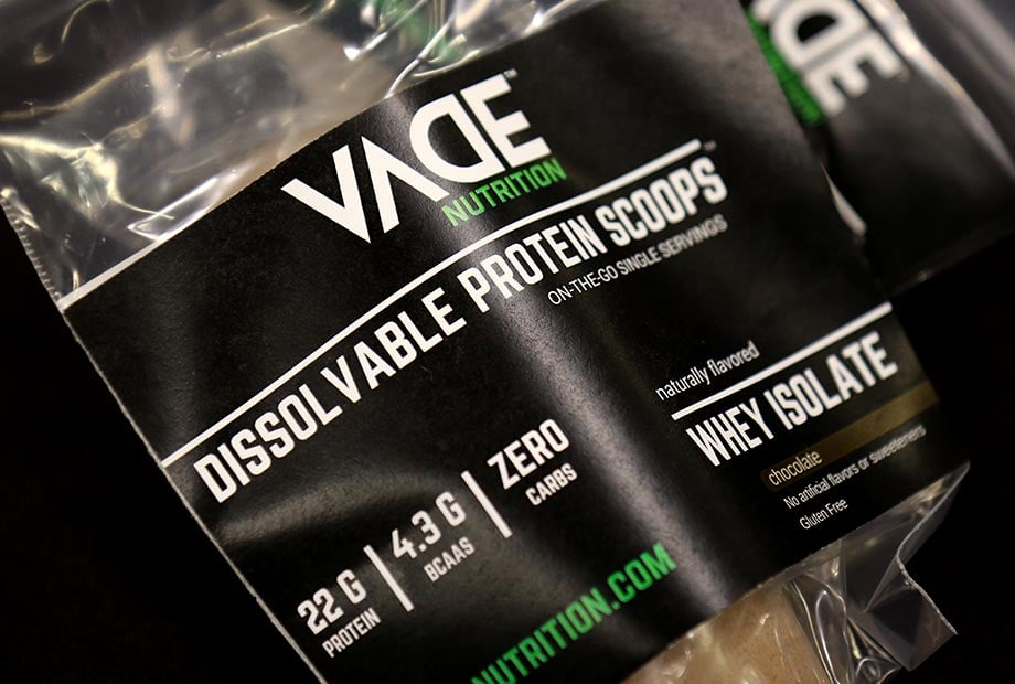 Vade Nutrition and its unique dissolvable protein scoop