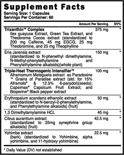 Blackstone King Cobra Supplement Facts