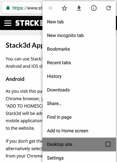 Stack3d on Android