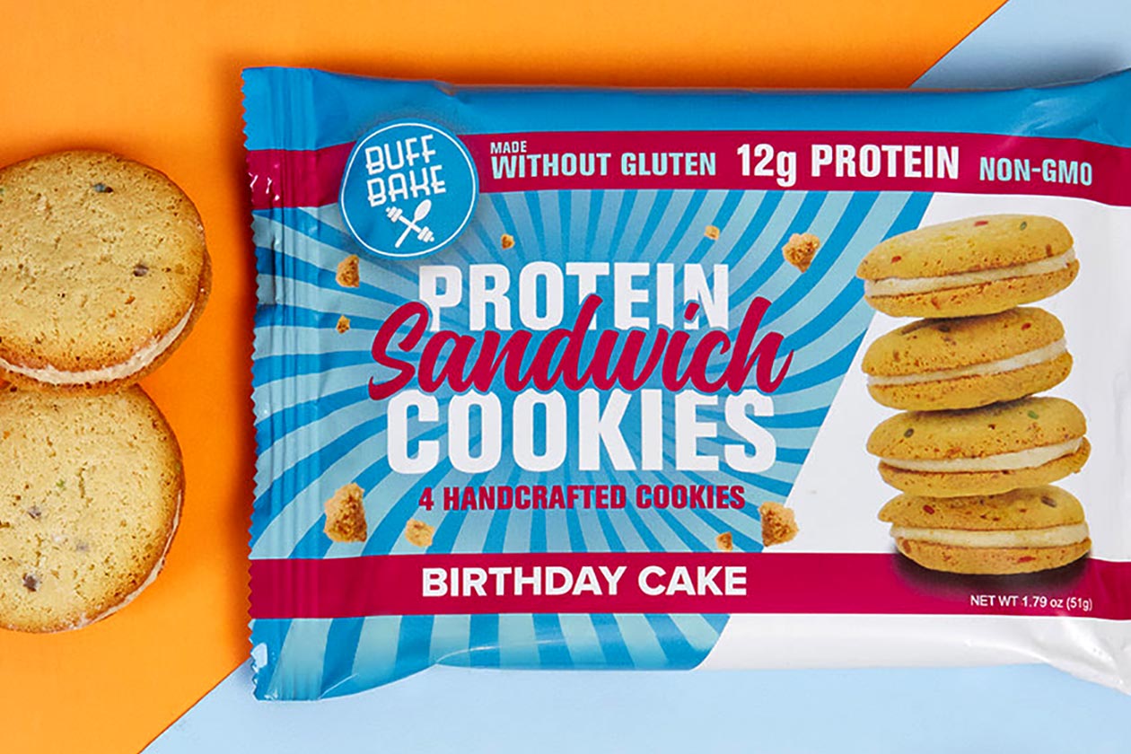 birthday cake protein sandwich cookies
