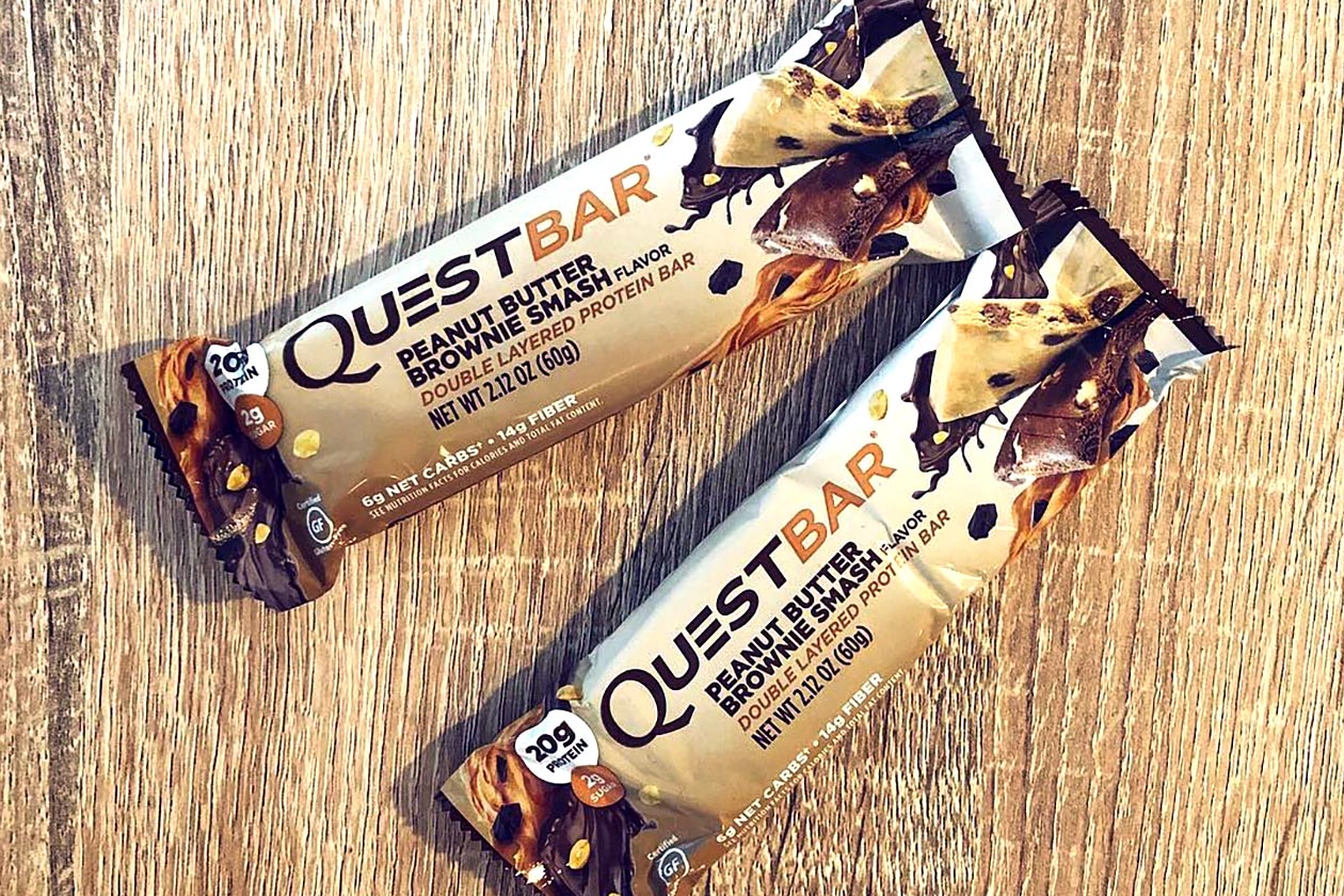 peanut butter brownie smash quest bar