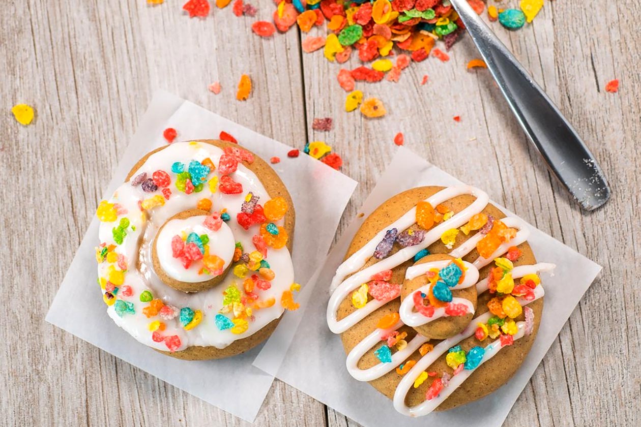 fruity pebbles protein doughnut