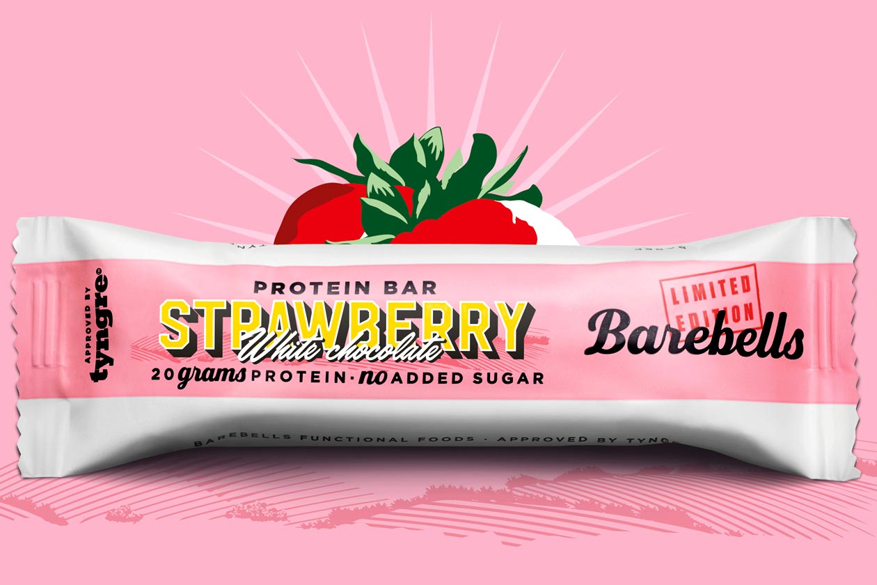strawberry white chocolate barebells protein bar