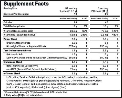 untamed pre-workout