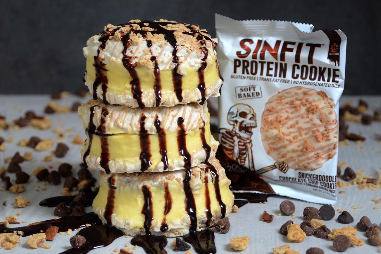 snickerdoodle chocolate chip sinfit protein cookie