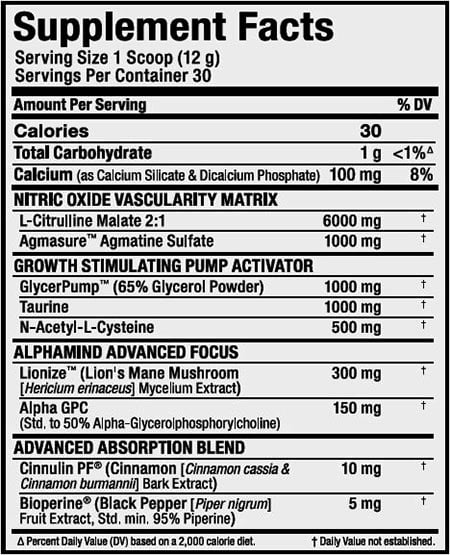 Ingredientes de Impact PUMP de AllMax