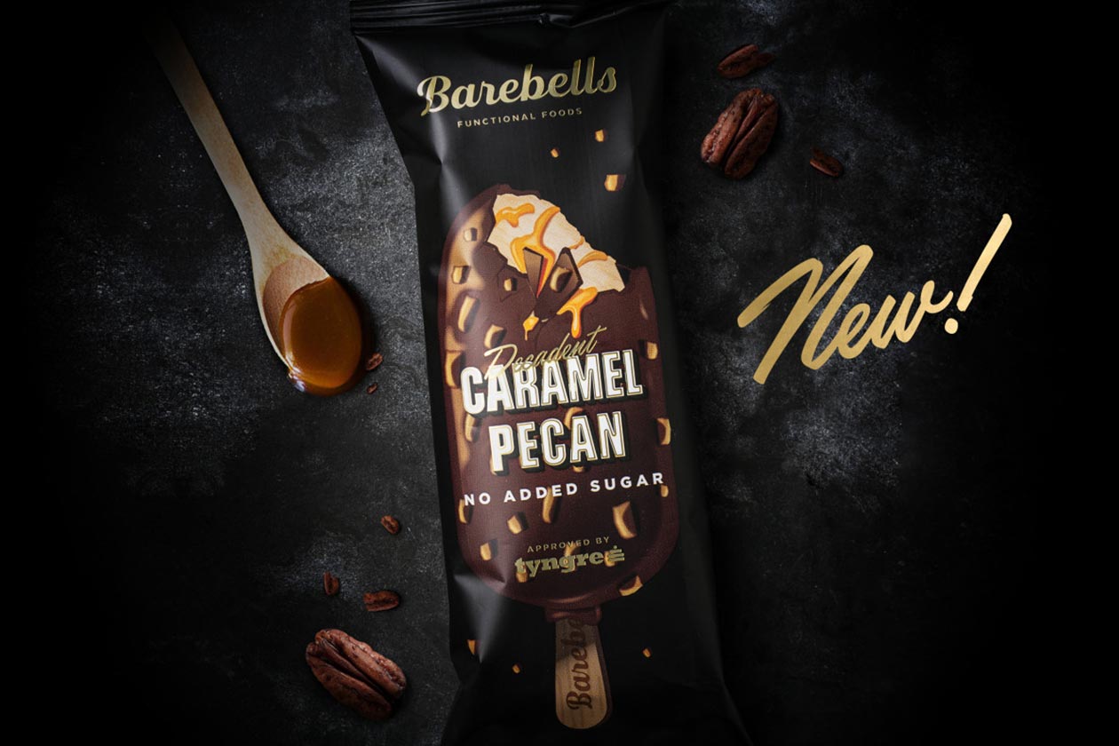 caramel pecan barebells ice cream stick