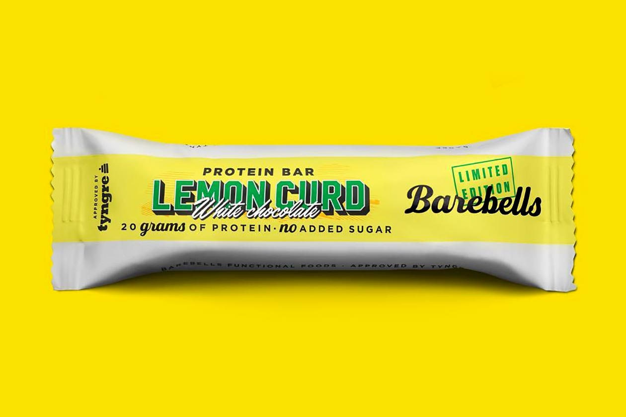 lemon curd white chocolate barebells protein bar