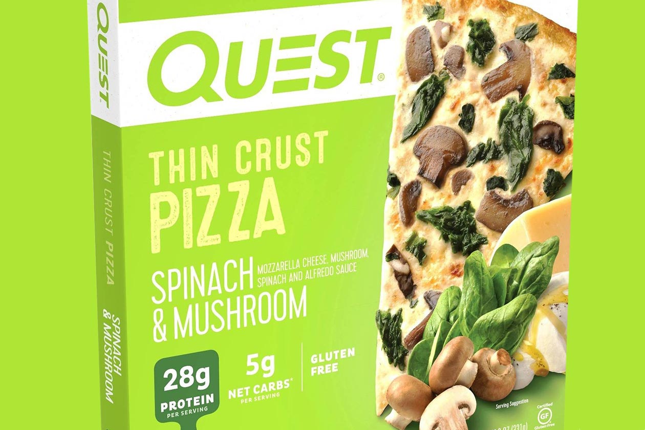 spinach mushroom quest pizza