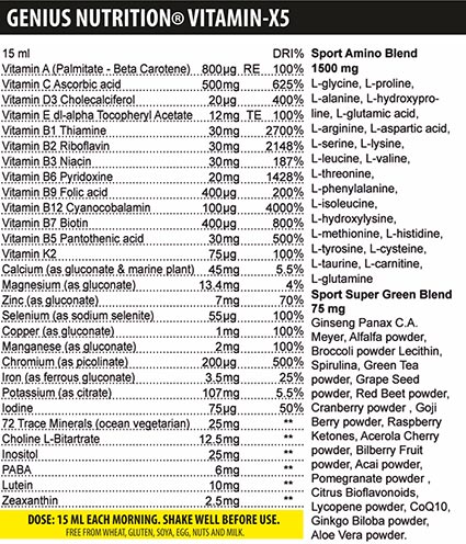 genius nutrition vitamin x5