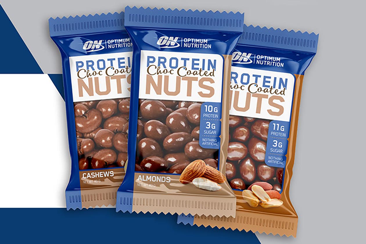 optimum nutrition protein choc coated nuts