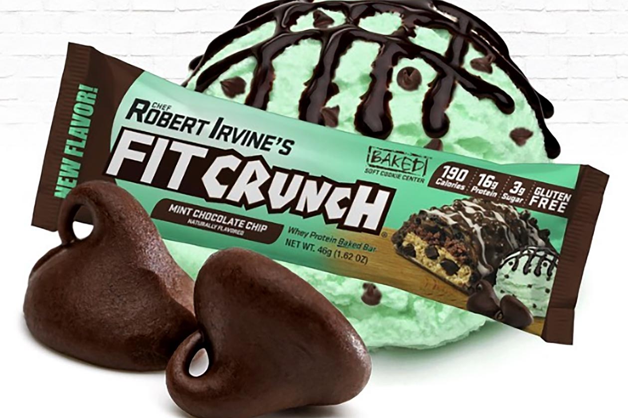 mint chocolate chip fit crunch protein bar