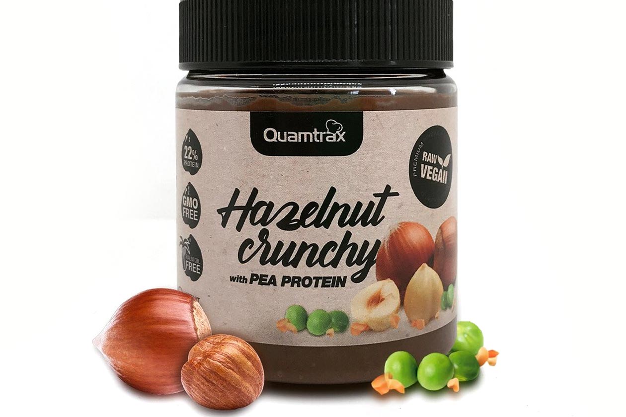 quamtrax vegan high protein hazelnut butter