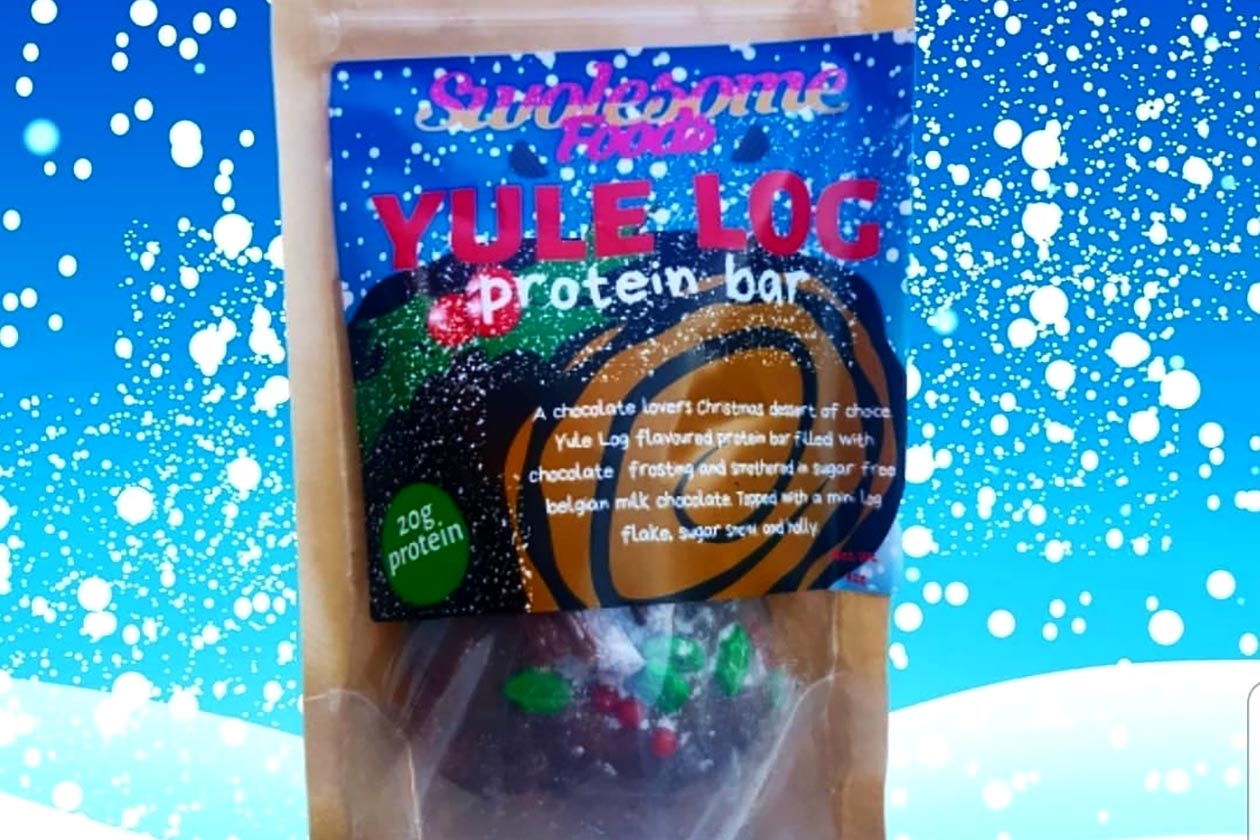 swolesome foods yule log protein bar