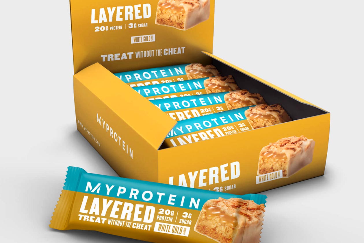 myprotein white gold layered protein bar