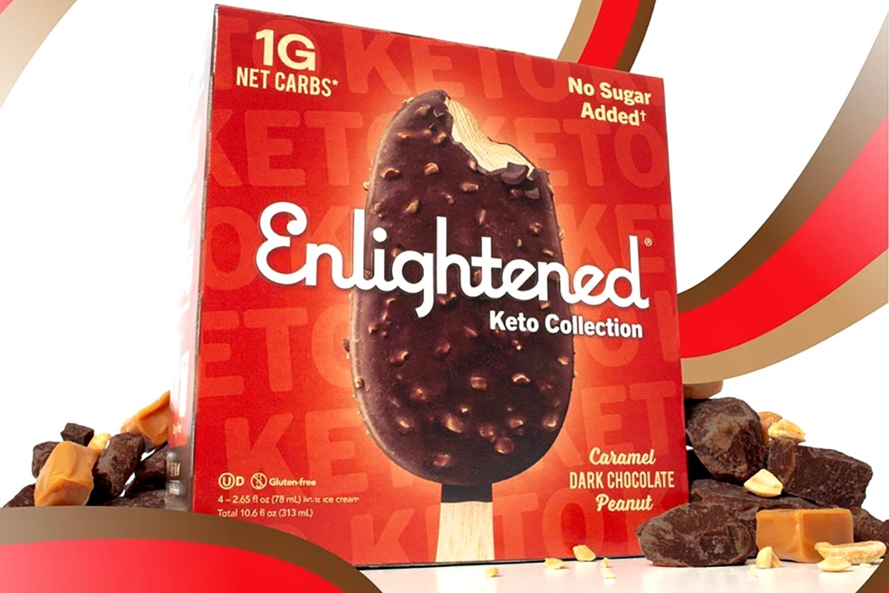 enlightened caramel dark chocolate peanut keto bar