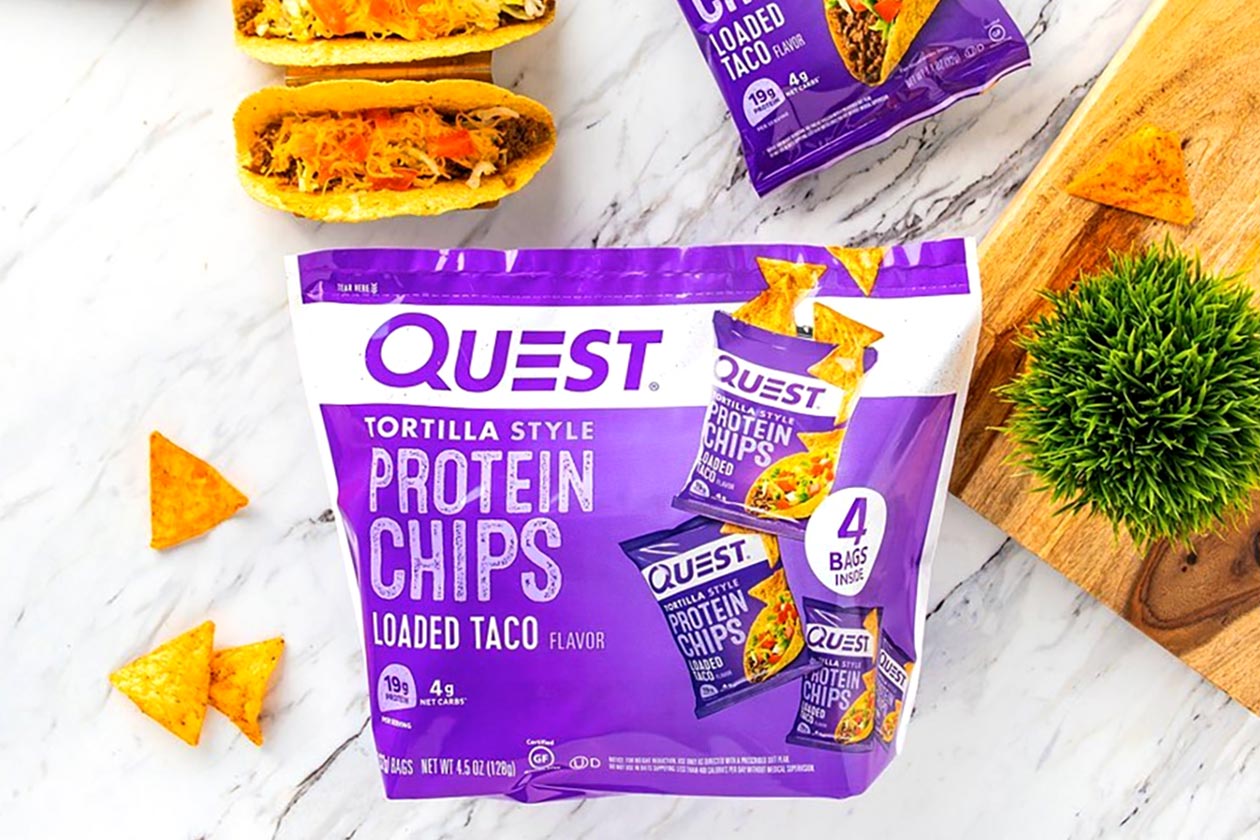 quest tortilla style protein chips four pack bag