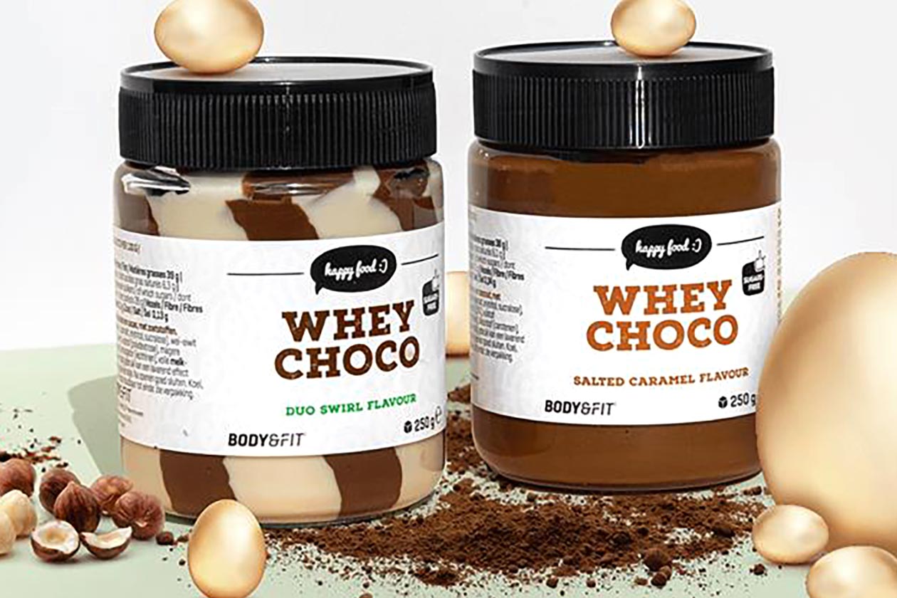 body and fit duo swirl salted caramel whey choco