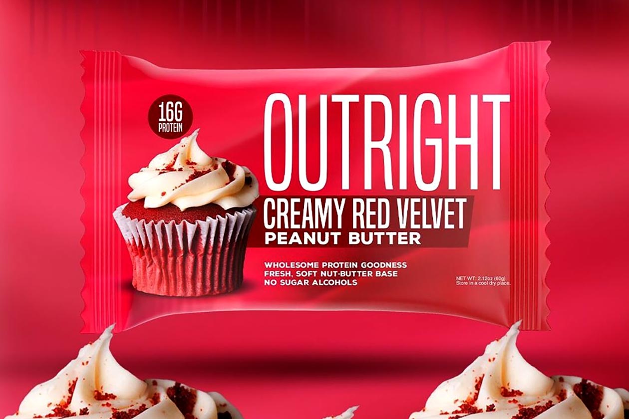 creamy red velvet peanut butter outright protein bar