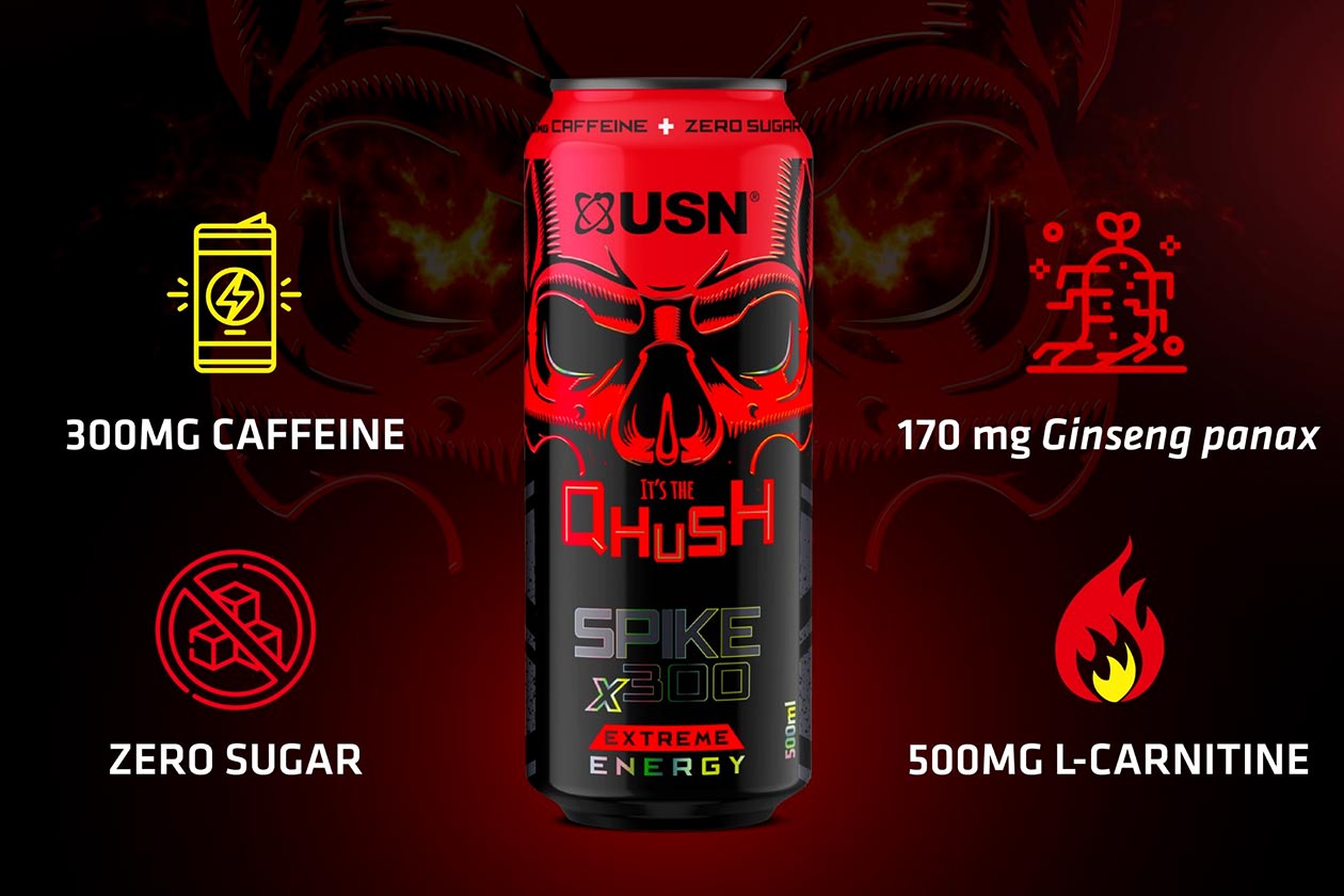 newly wrapped usn qhush energy drinks