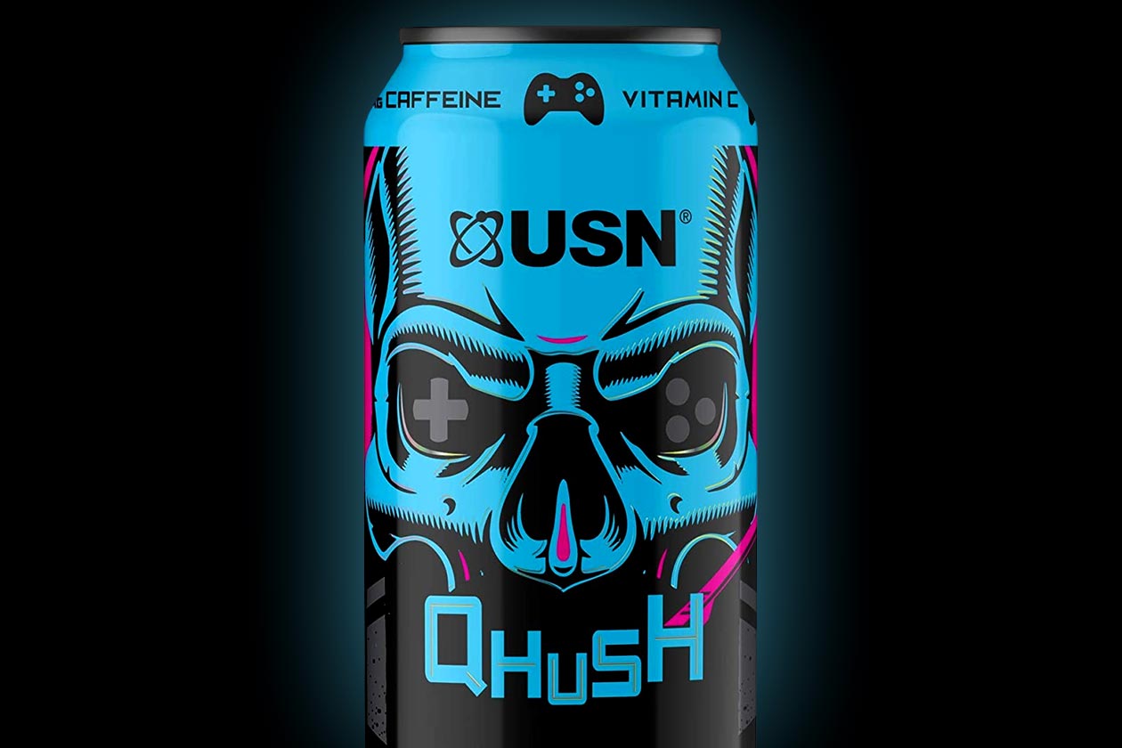 qhush electric blue energy drink usn america