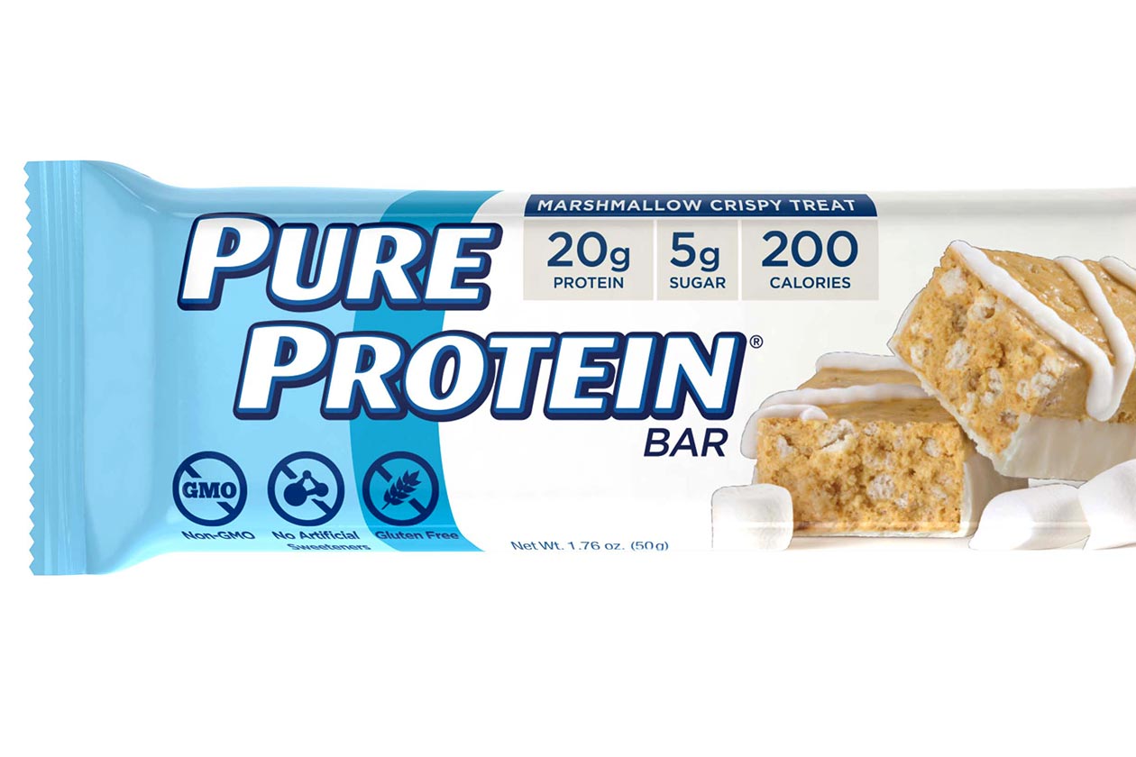 marshmallow crispy treat pure protein bar