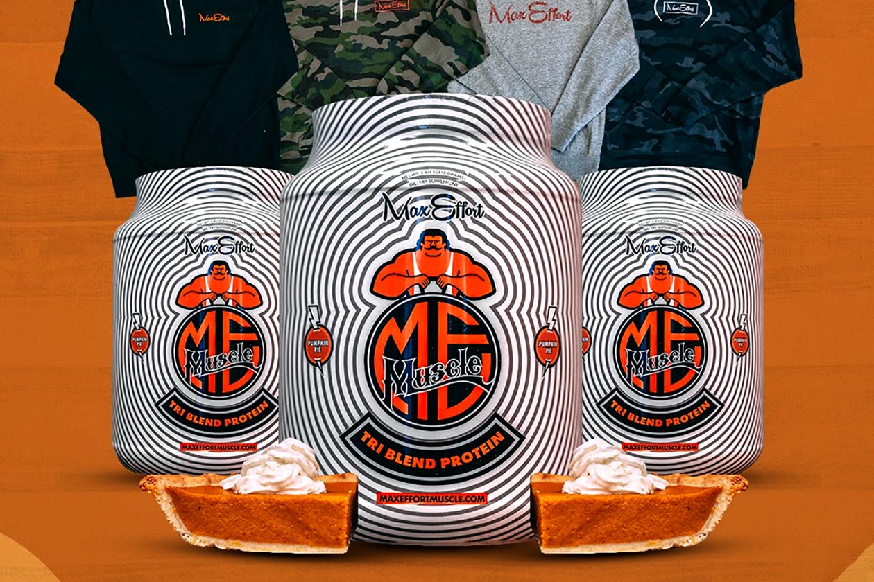 max effort muscle pumpkin pie tri blend protein