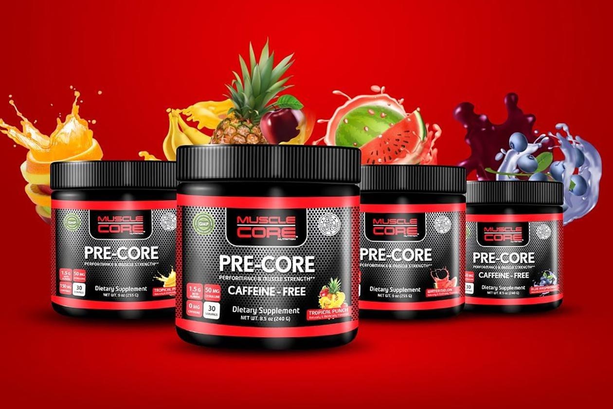 muscle core pre core caffeine and caffeine free