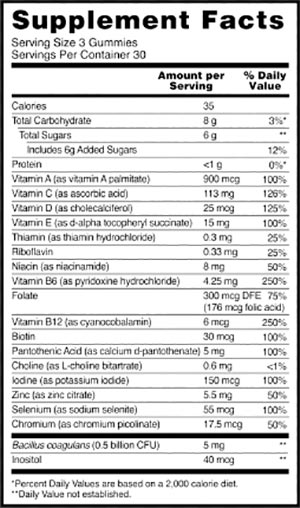 optimum nutrition opti-men multi probiotics gummies