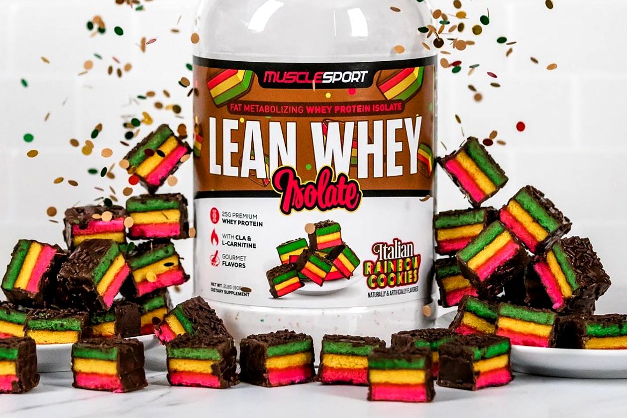 muscle sport italian rainbow cake lean whey isolate