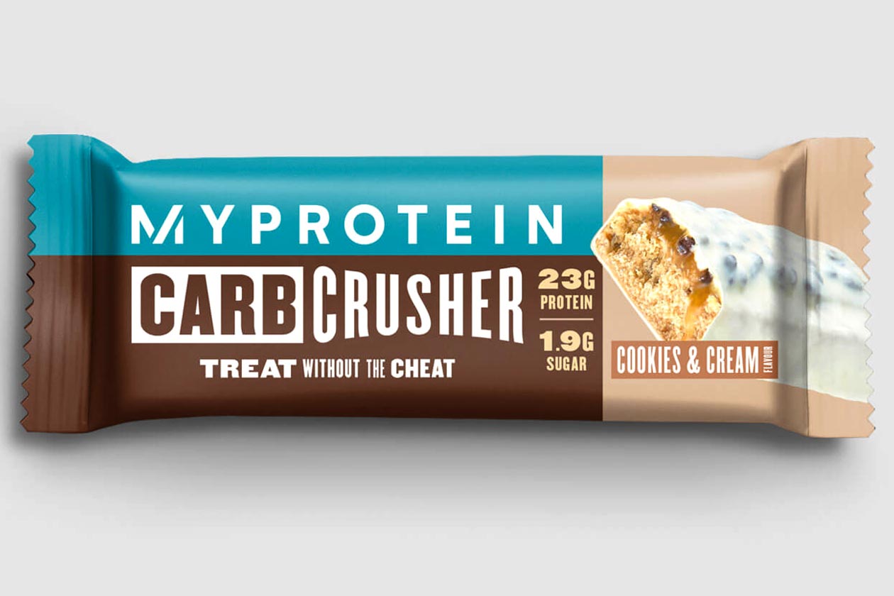 myprotein cookies and cream carb crusher protein bar