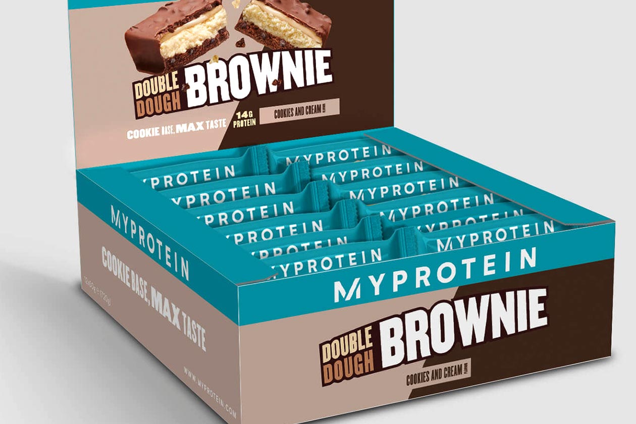 myprotein cookies cream double dough brownie