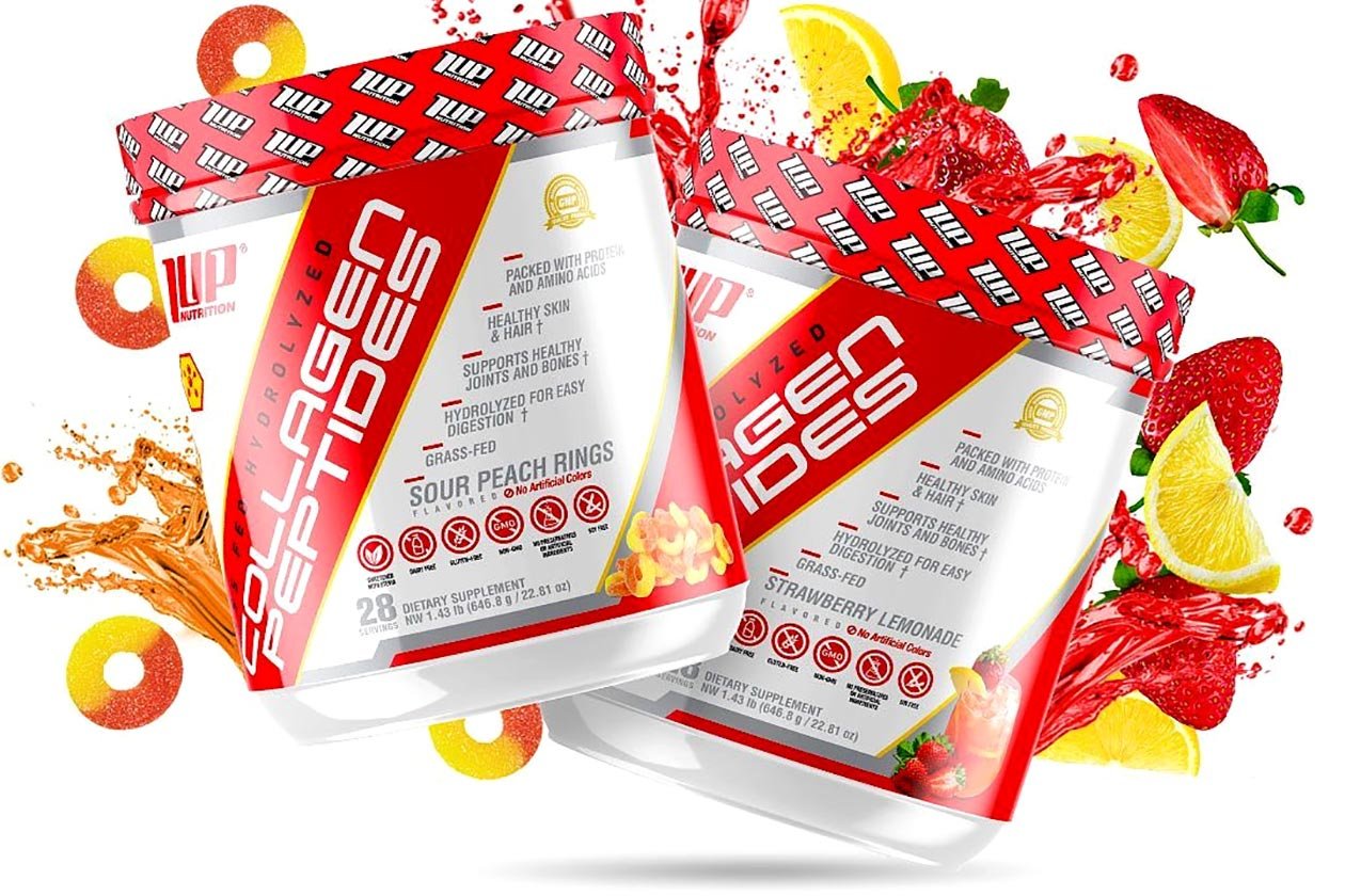 1 up sour peach rings collagen peptides