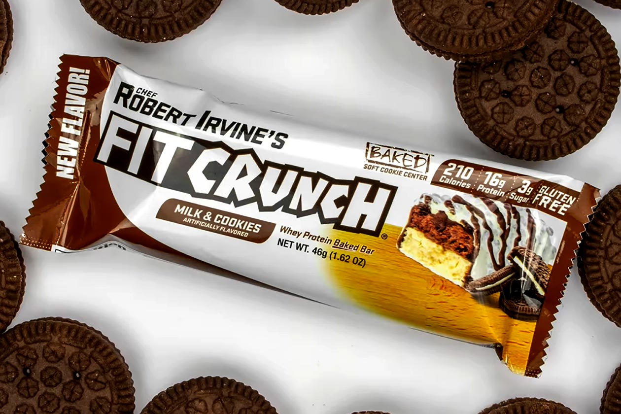 milk and cookies fit crunch protein bar