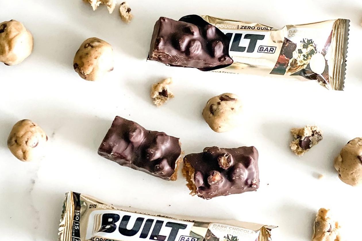 dark chocolate cookie dough built bar